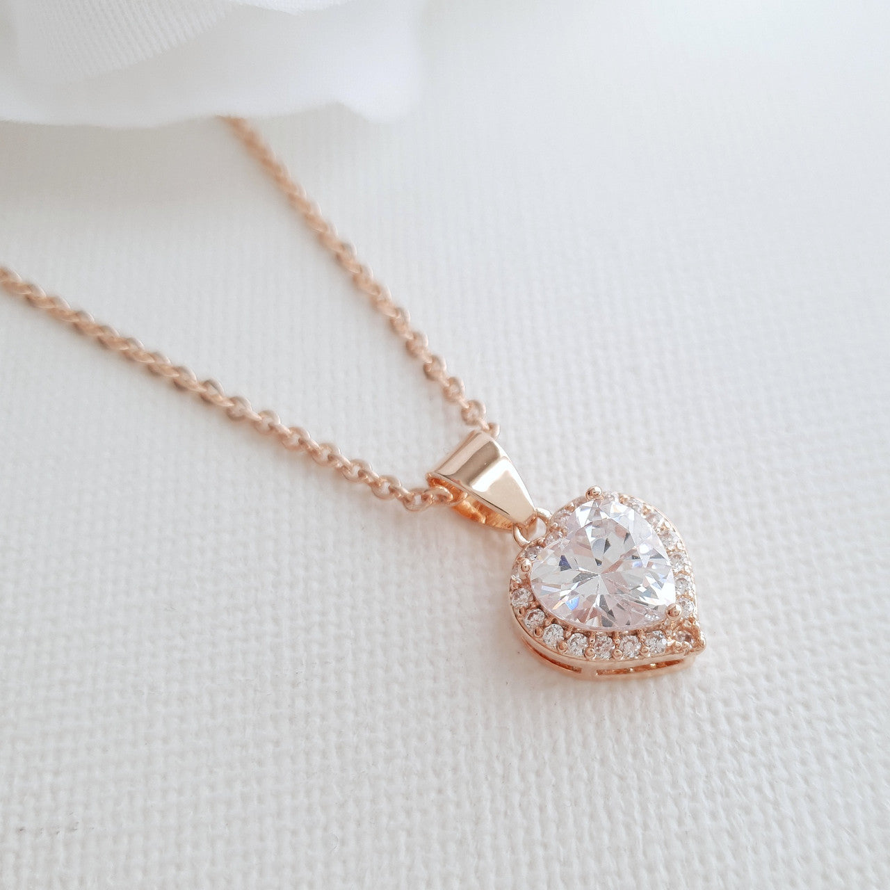 Love Heart Necklace Rose gold in Rose Gold- Poetry Designs