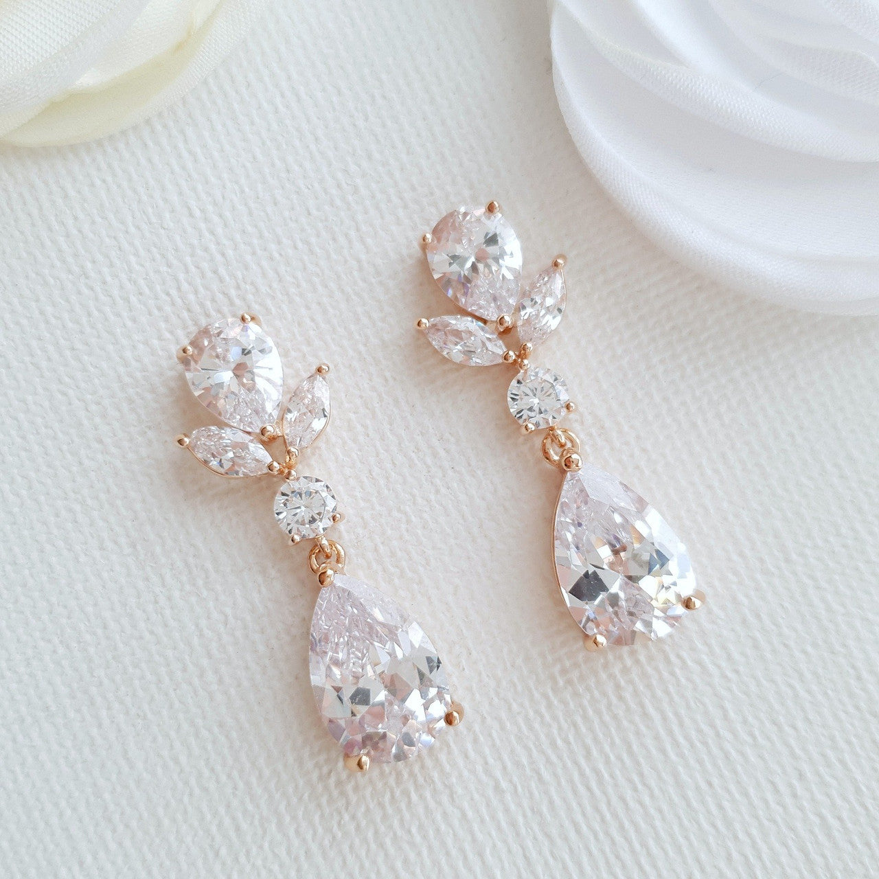 Dainty Rose Gold Earrings-Nicole