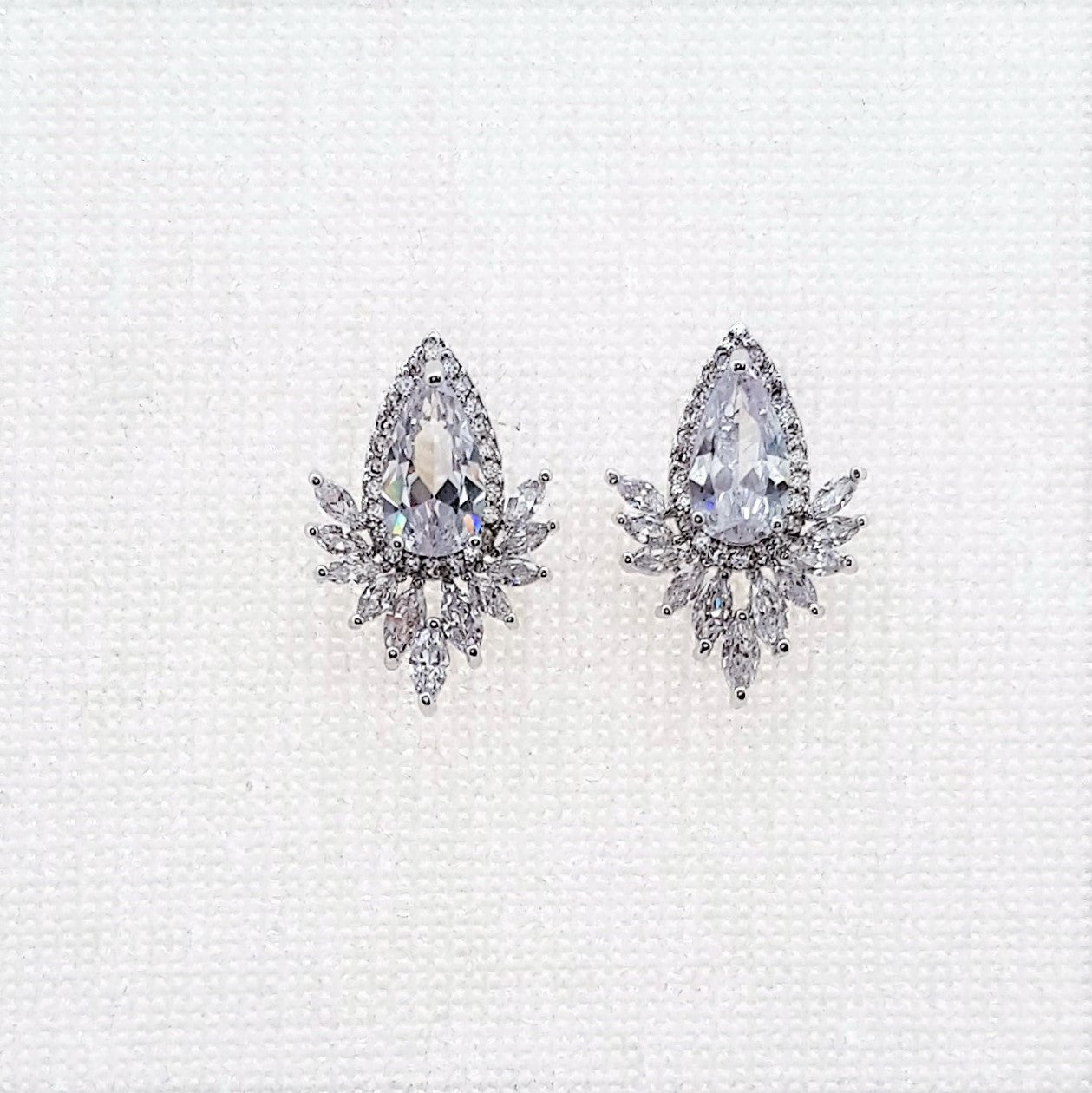 Starburst Cubic Zirconia Stud Earrings