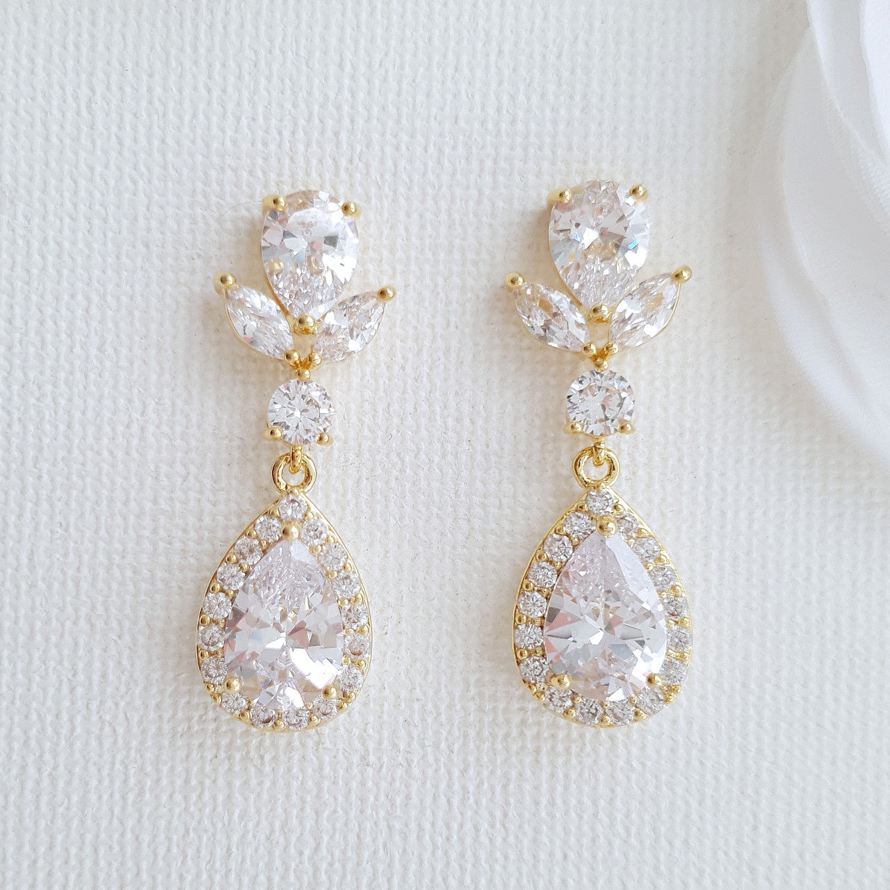 Crystal Teardrop Earrings-Emma