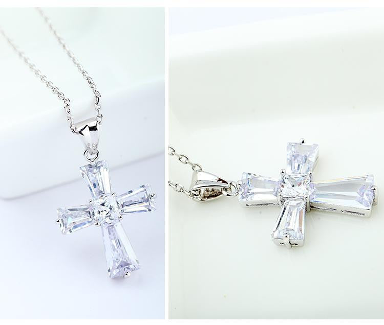 Cross Pendant in Cubic Zirconia -Chrissy
