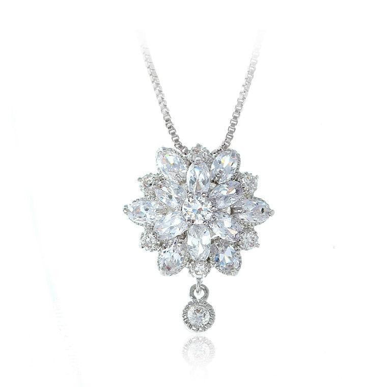 Flower Drop Necklace-Dahlia