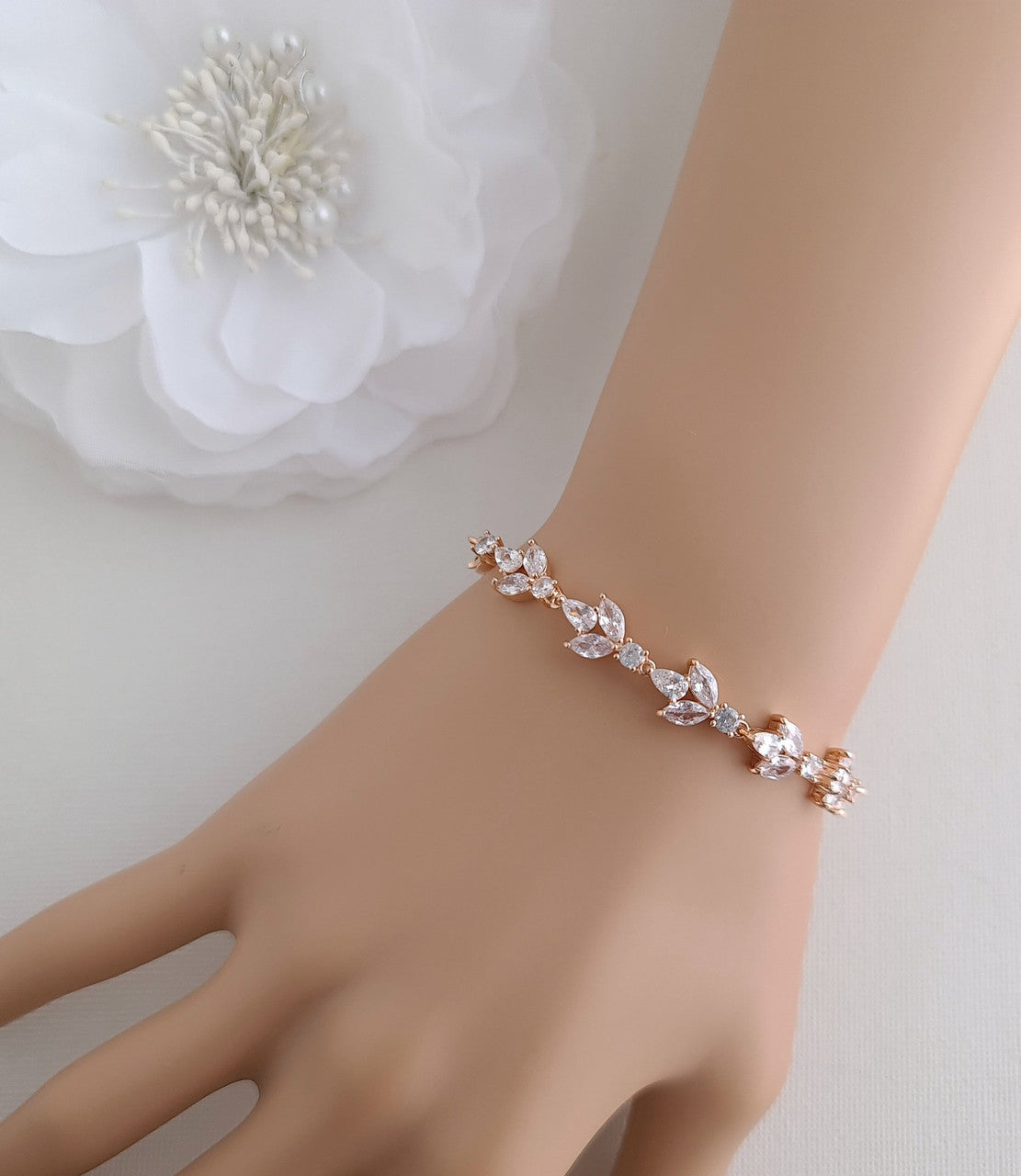 Light Gold Colour Bridal Bracelet-Anya