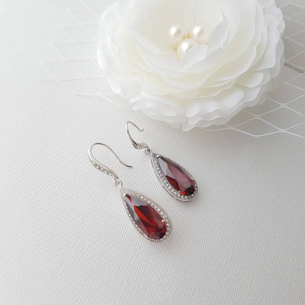 Blue, Red & Green Bridesmaids Earrings