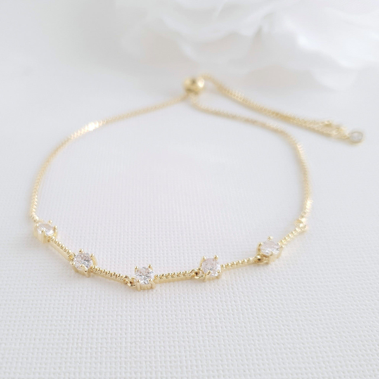 Delicate Bridal Bracelet in Gold for Brides & Bridesmaids- Ginger