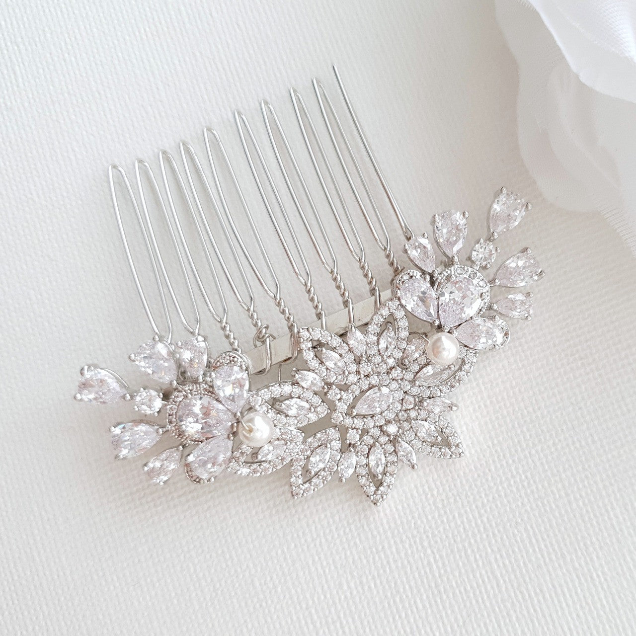 Jeweled Bridal Hair Combs- Lara