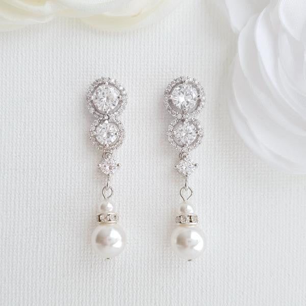 Pearl Drop Bridal Earrings- Sarah