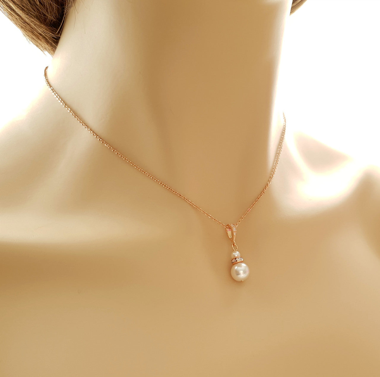 Silver Bridesmaid Pearl Necklace- Ava