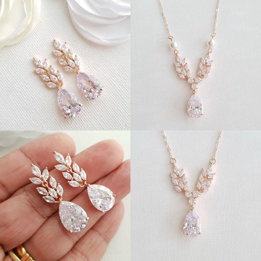 Rose Gold Leaf Earrings- Willow