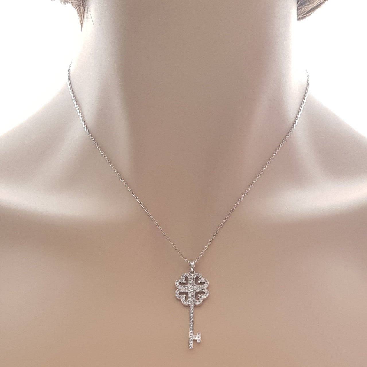 Key Necklace in Cubic Zirconia- Treasure