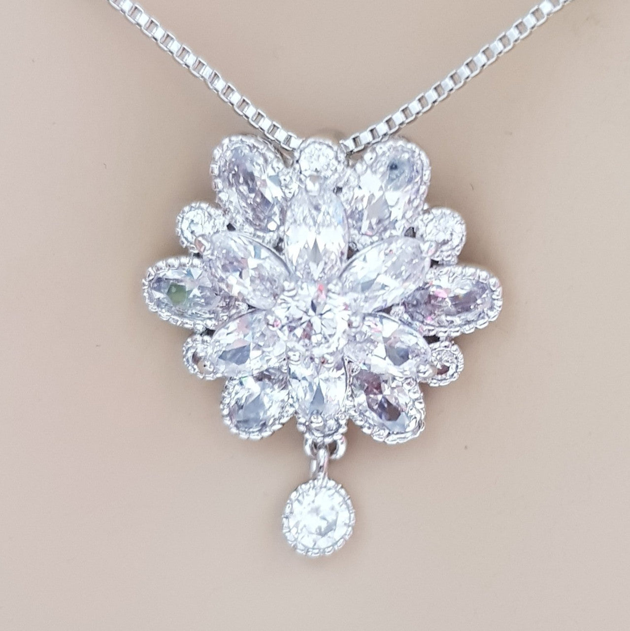 Flower Drop Necklace-Dahlia