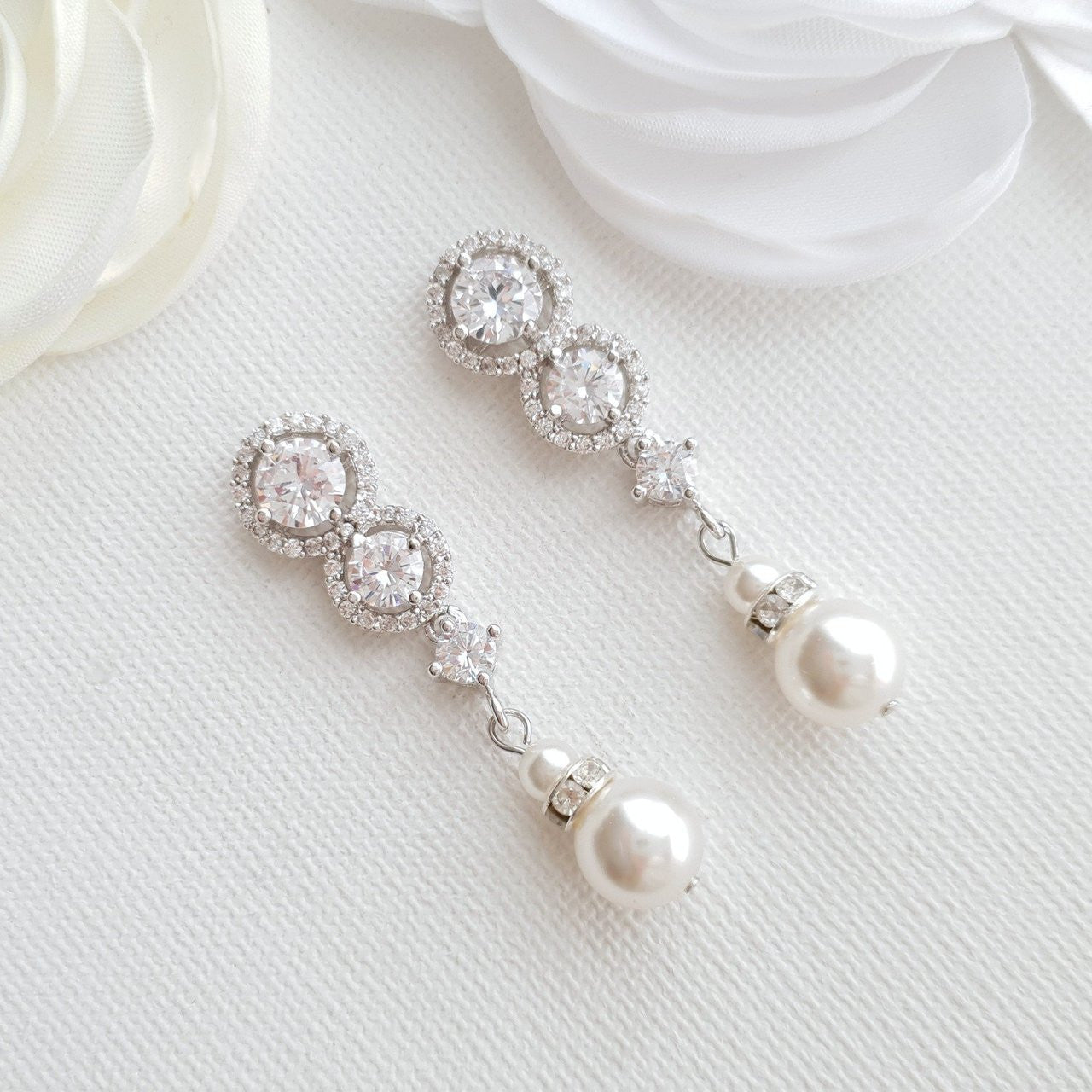 Pearl Drop Bridal Earrings- Sarah