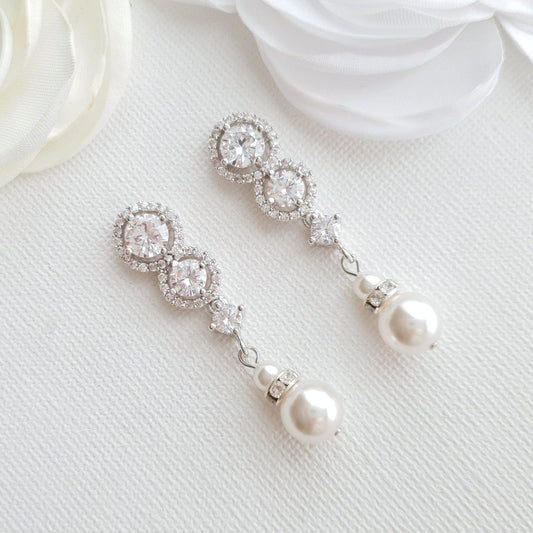 Pearl Drop Bridal Earrings- Sarah