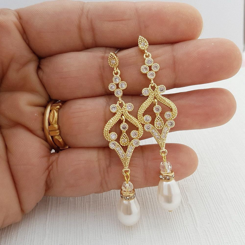 Vintage Wedding Earrings-Elizabeth