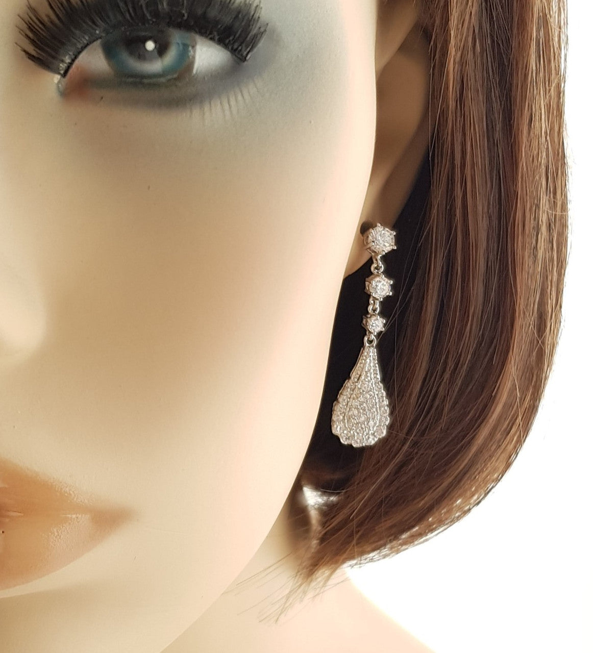 Pear Shaped Drop Earrings for Brides-Chloe