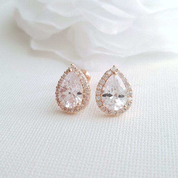 Teardrop Stud Earrings- Emma