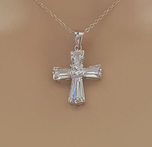 Cross Pendant in Cubic Zirconia -Chrissy