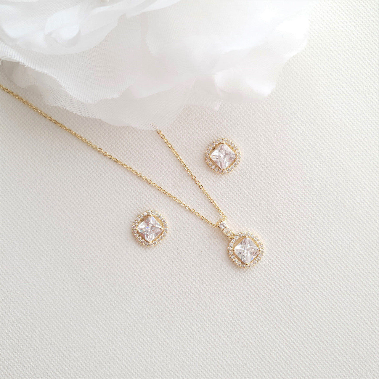 Wedding Jewellery Set for Bridesmaid in Rose Gold-Piper