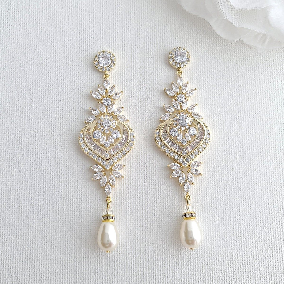 Gold Statement Bridal Earrings- Poetry Designs