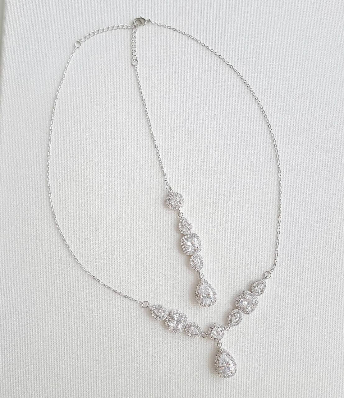 Bridal Drop Back Necklace- Gianna