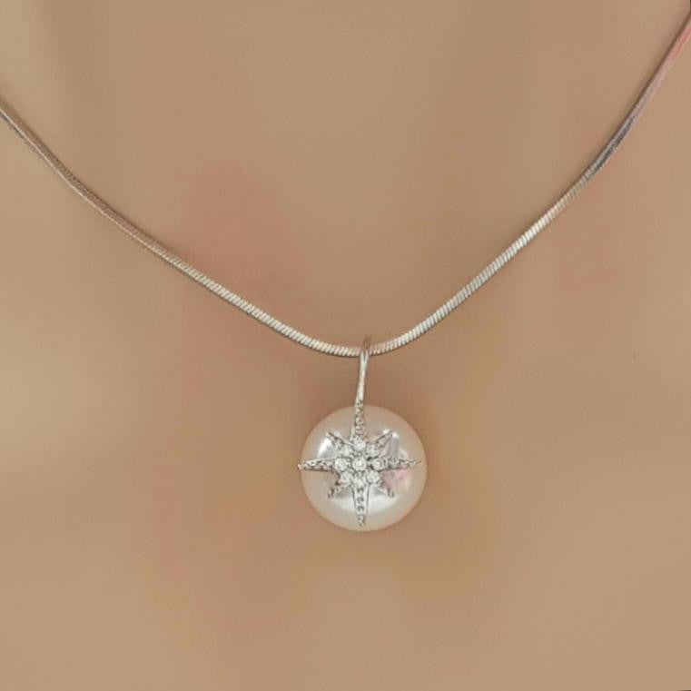 Large Single Pearl Necklace-Leah