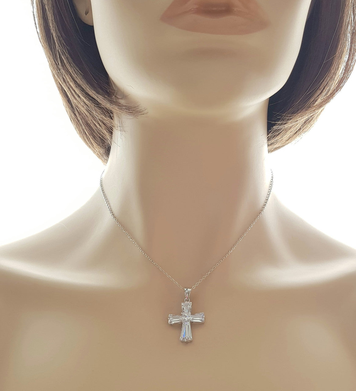 Cross Pendant in Cubic Zirconia -Chrissy