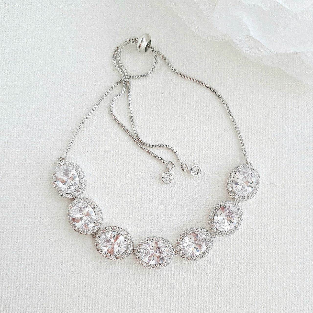 Oval Necklace Set With Matching Earrings & Bracelet- Emily