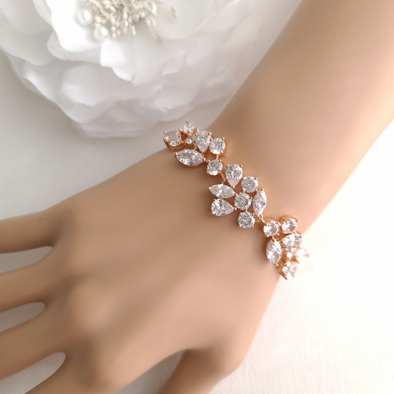 Zirconia Bridal Bracelet for Brides-Nicole