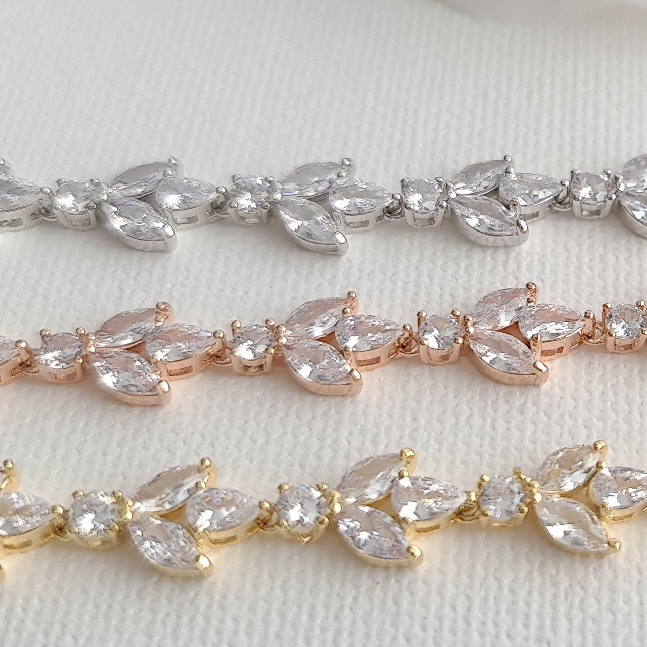 Light Gold Colour Bridal Bracelet-Anya