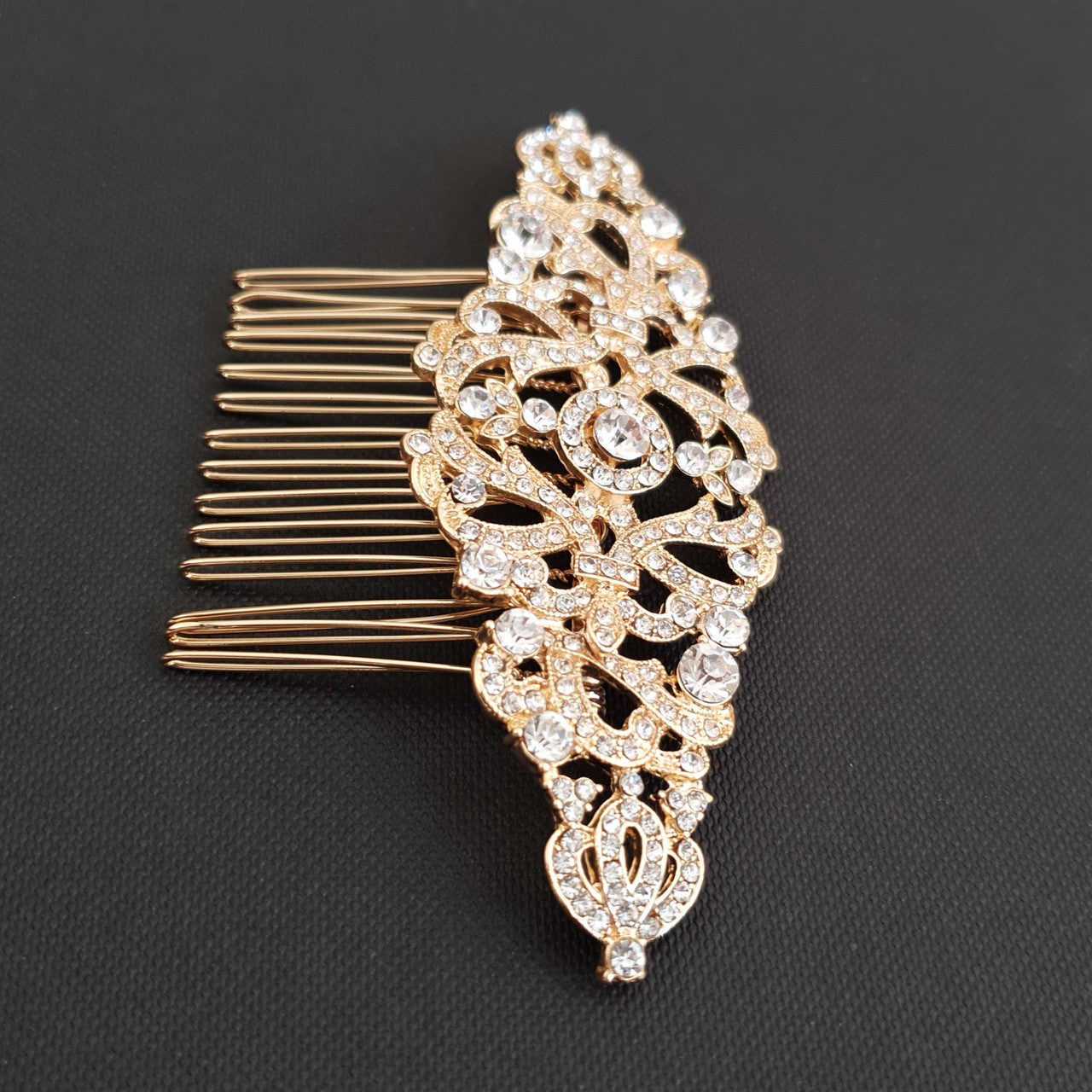 Vintage Crystal Hair Comb for Weddings-Seraphina