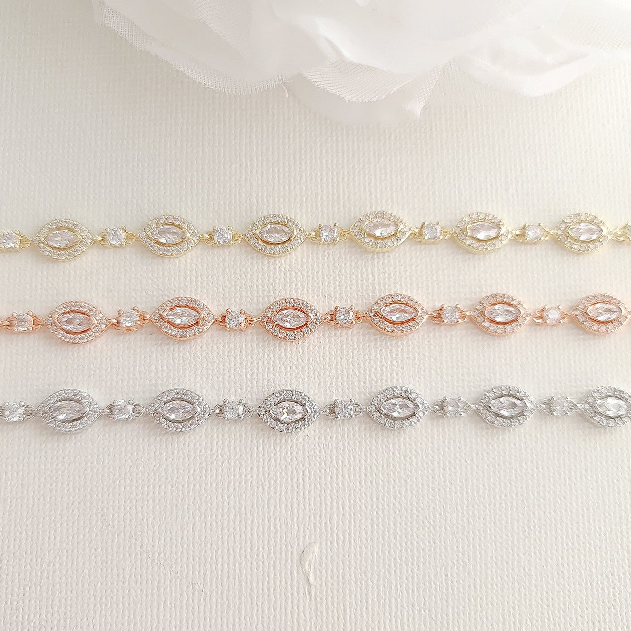 Marquise Bracelet in Cubic Zirconia for Brides-Abby