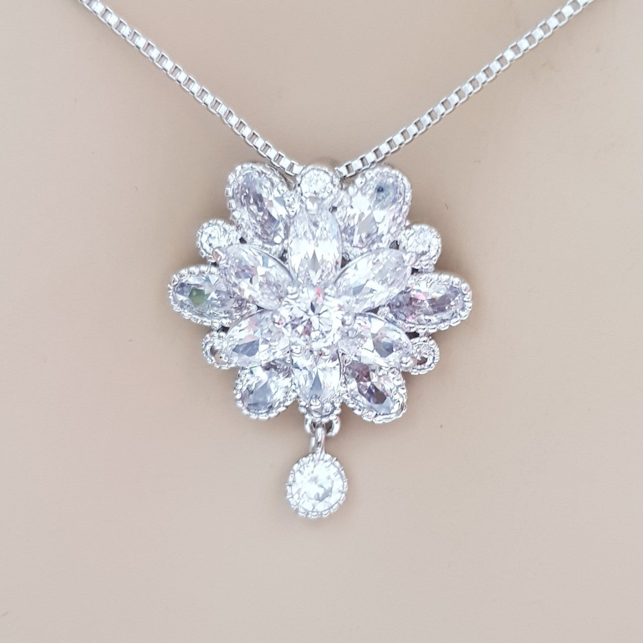 Flower Drop Necklace-Dahlia