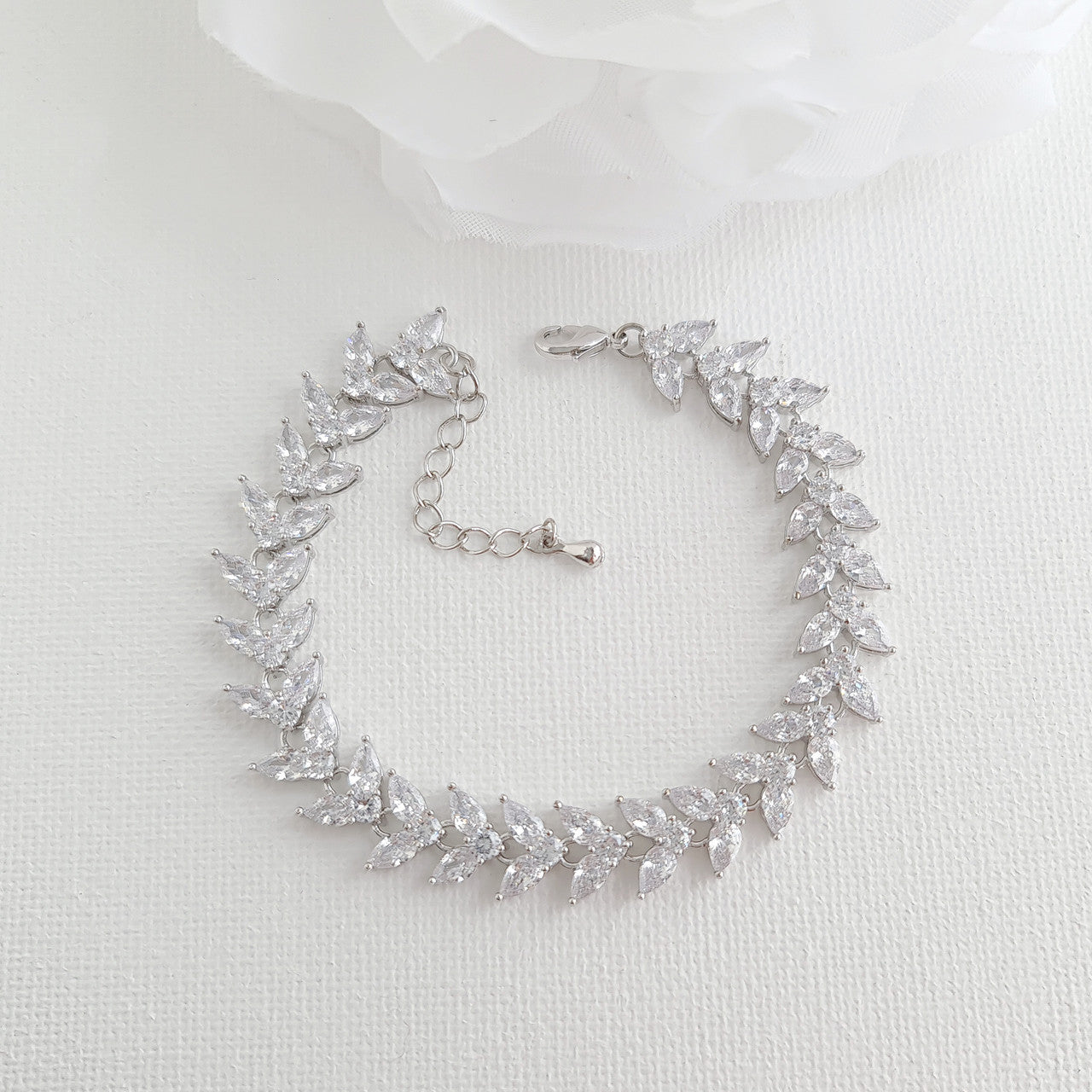 Marquise Cubic Zirconia Tennis Bracelet for Brides-Katie