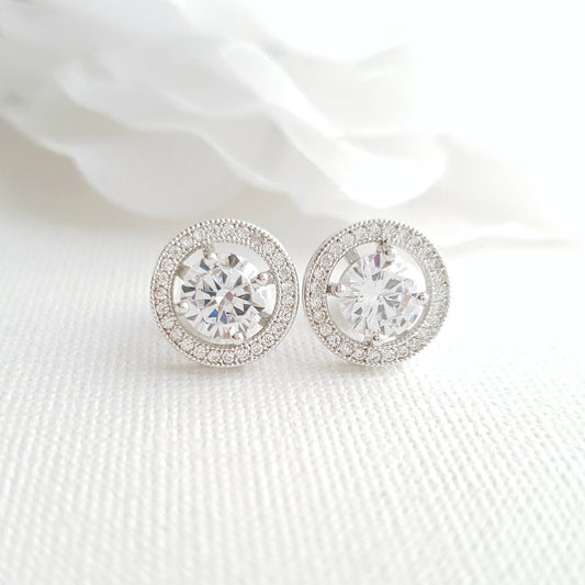 Round Stud Earrings- Denise