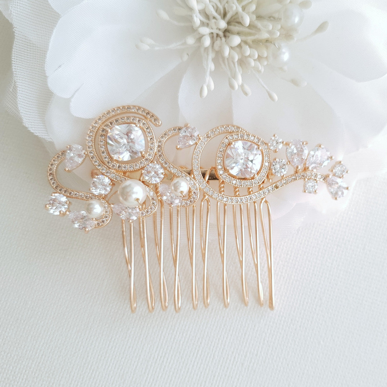 Small Bridal Hair Comb for Veil-Casey