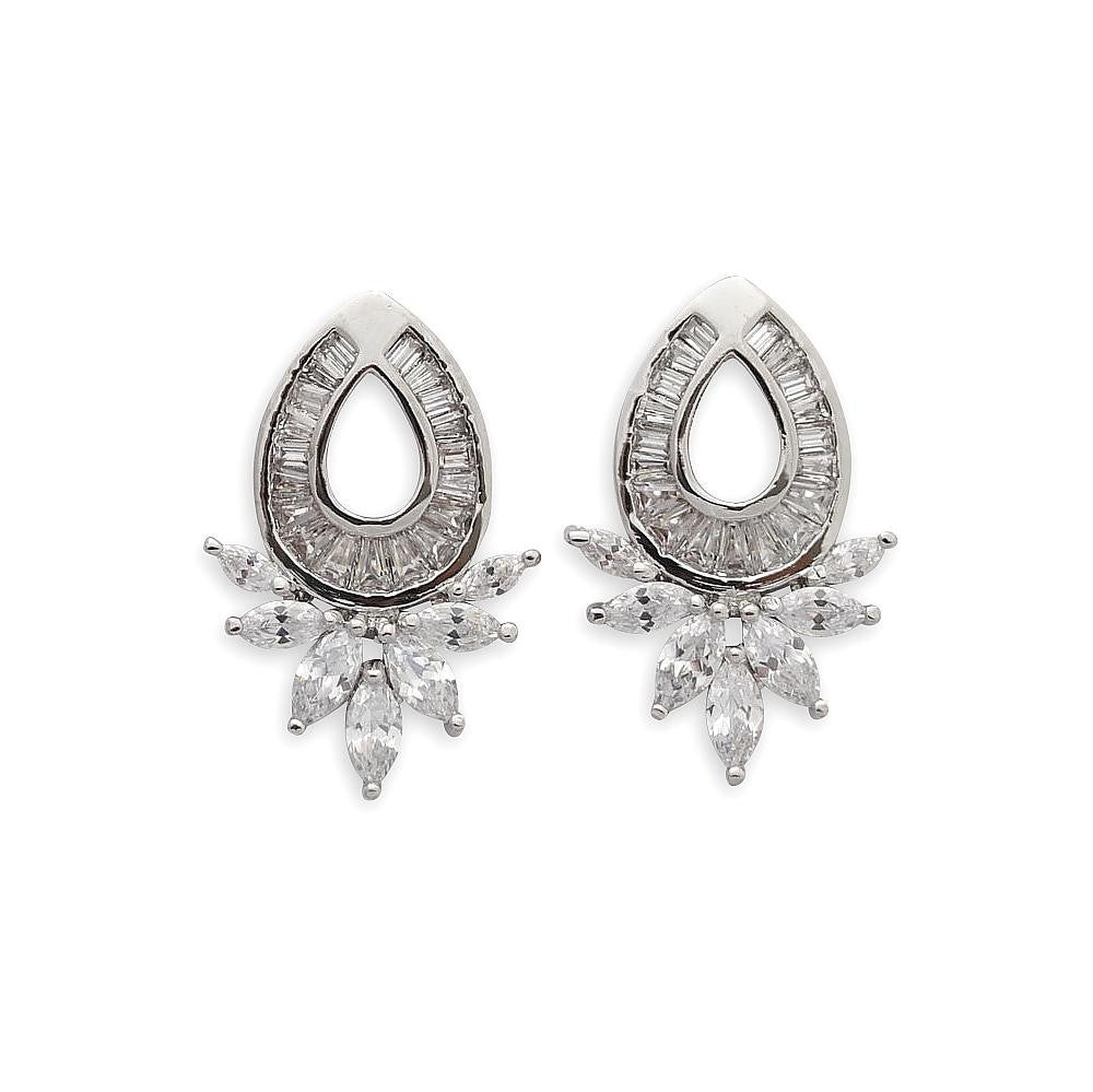 Cubic Zirconia Oval Stud Earrings