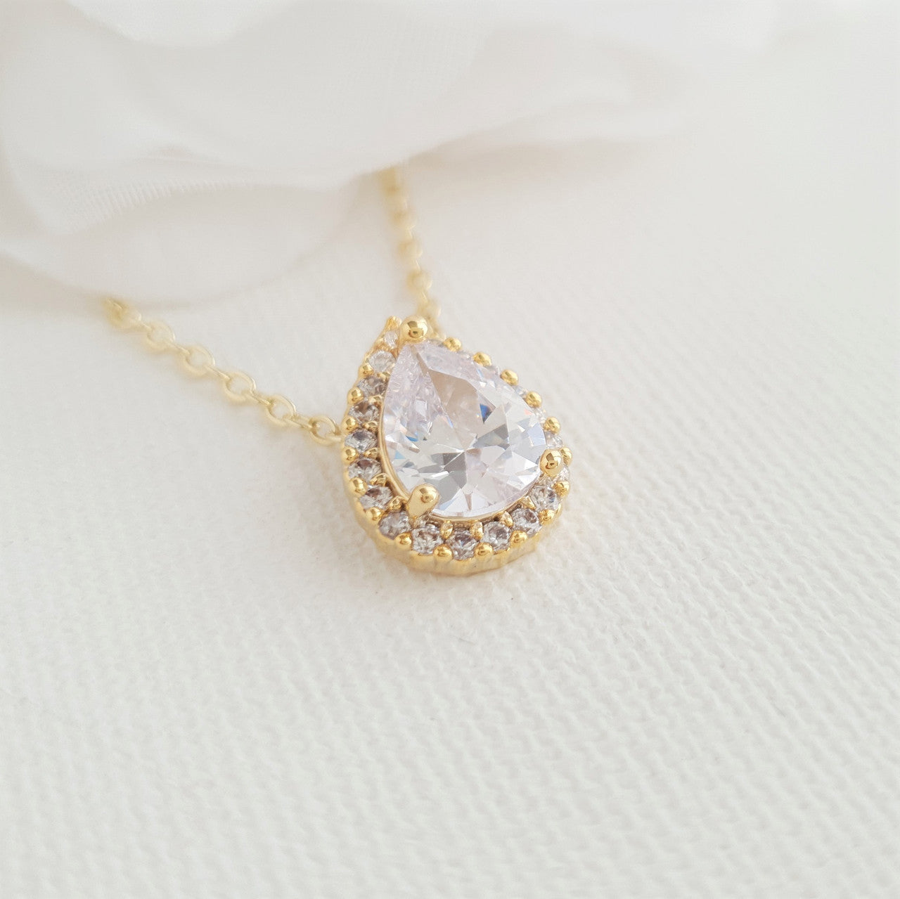 Gold Stud Earrings and Necklace for Bridesmaids-Emma