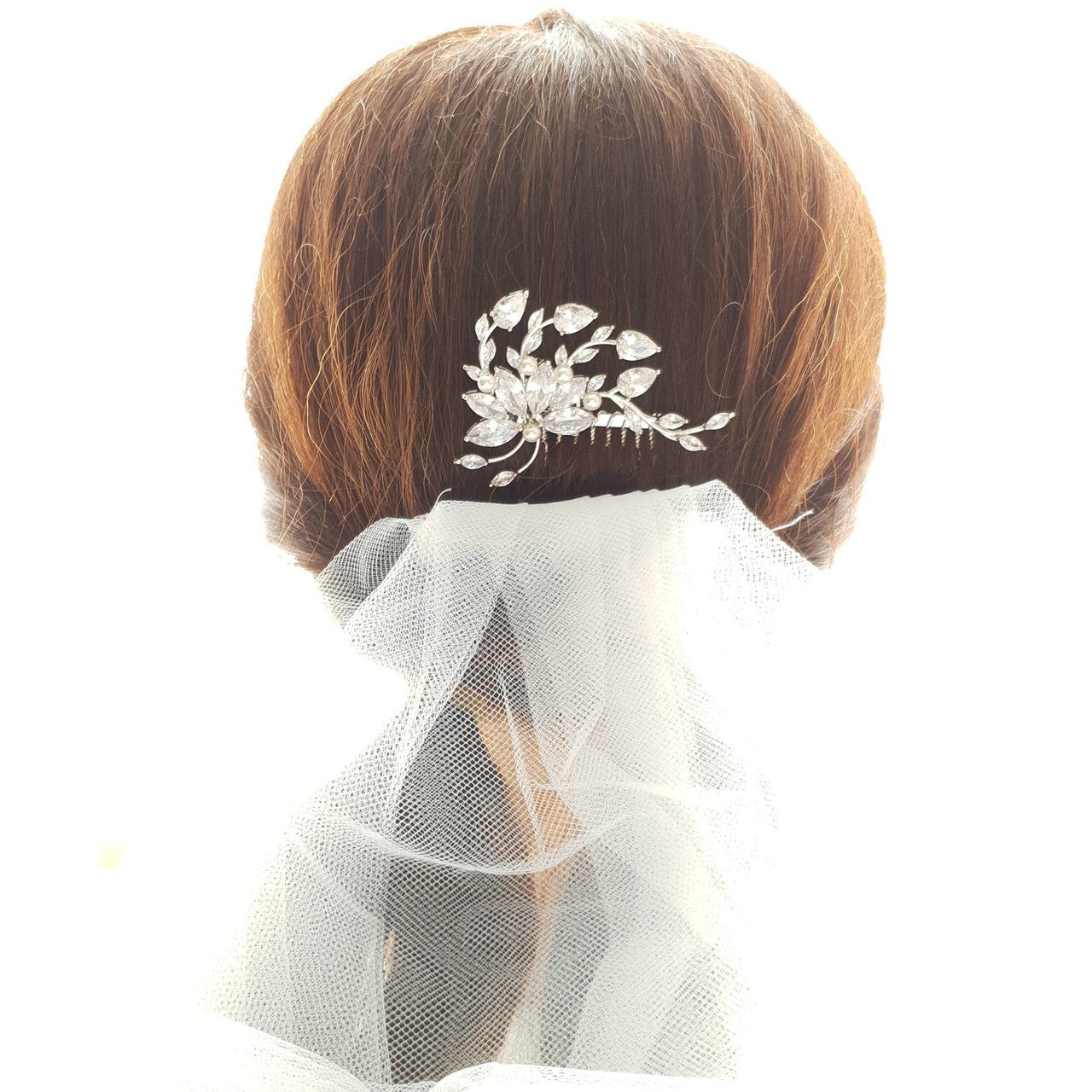 Petite Flower Hair Comb Wedding-Kika