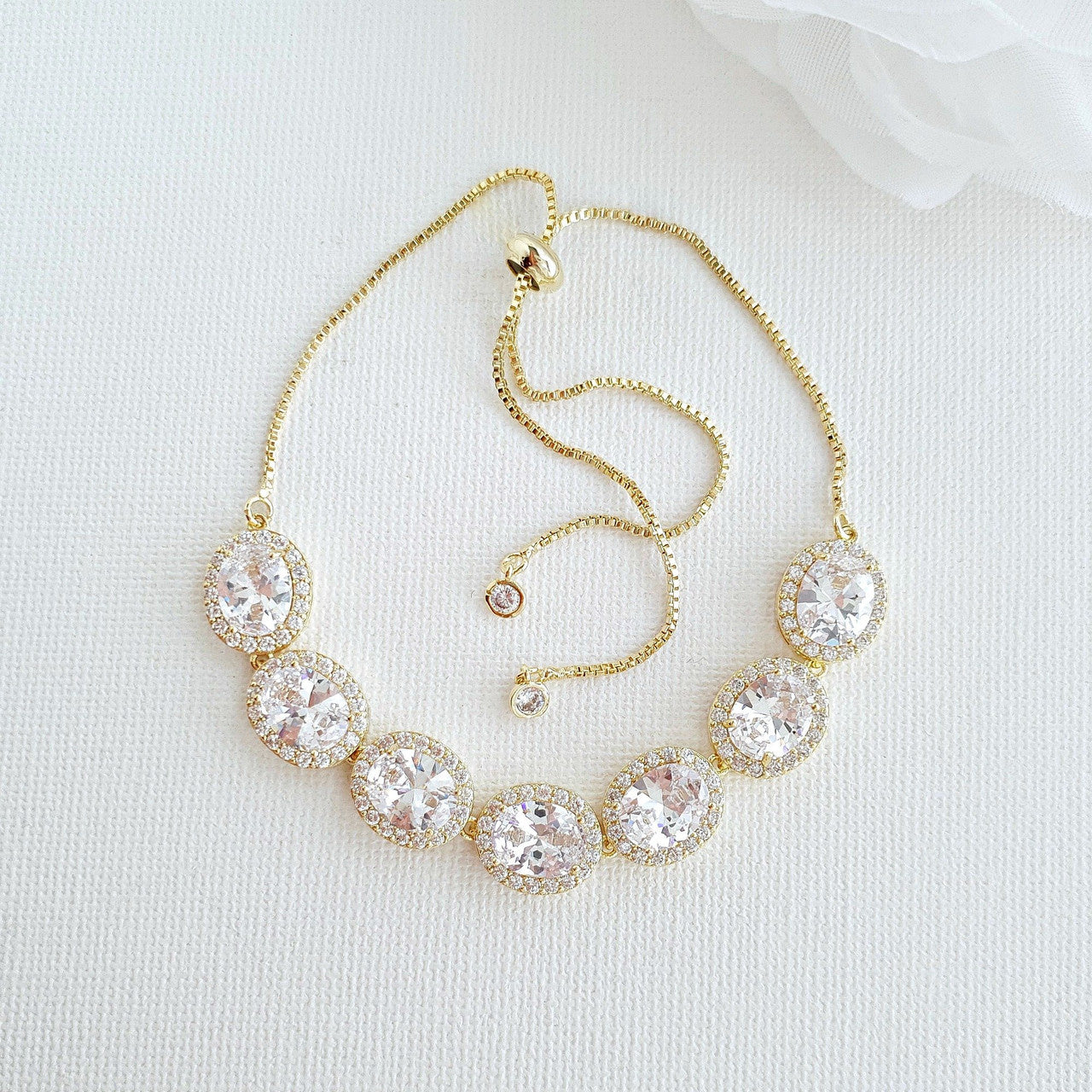 Oval Necklace Set With Matching Earrings & Bracelet- Emily