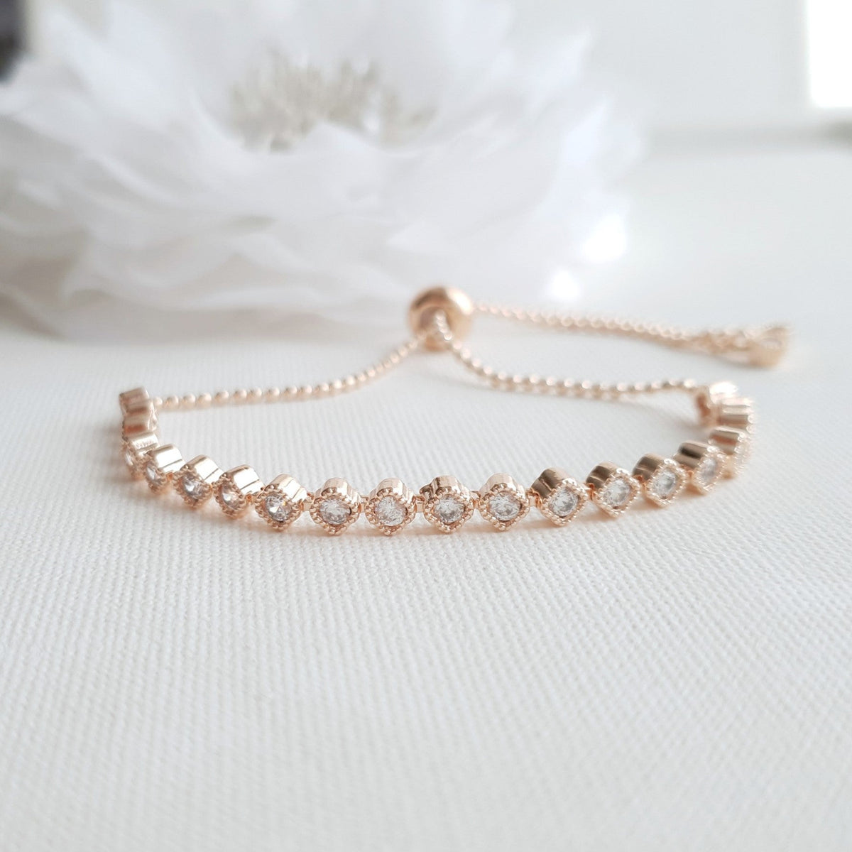 Rose Gold Pearl Wedding Jewellery Set (3-Piece Earrings Necklace Bracelet) – Lisa