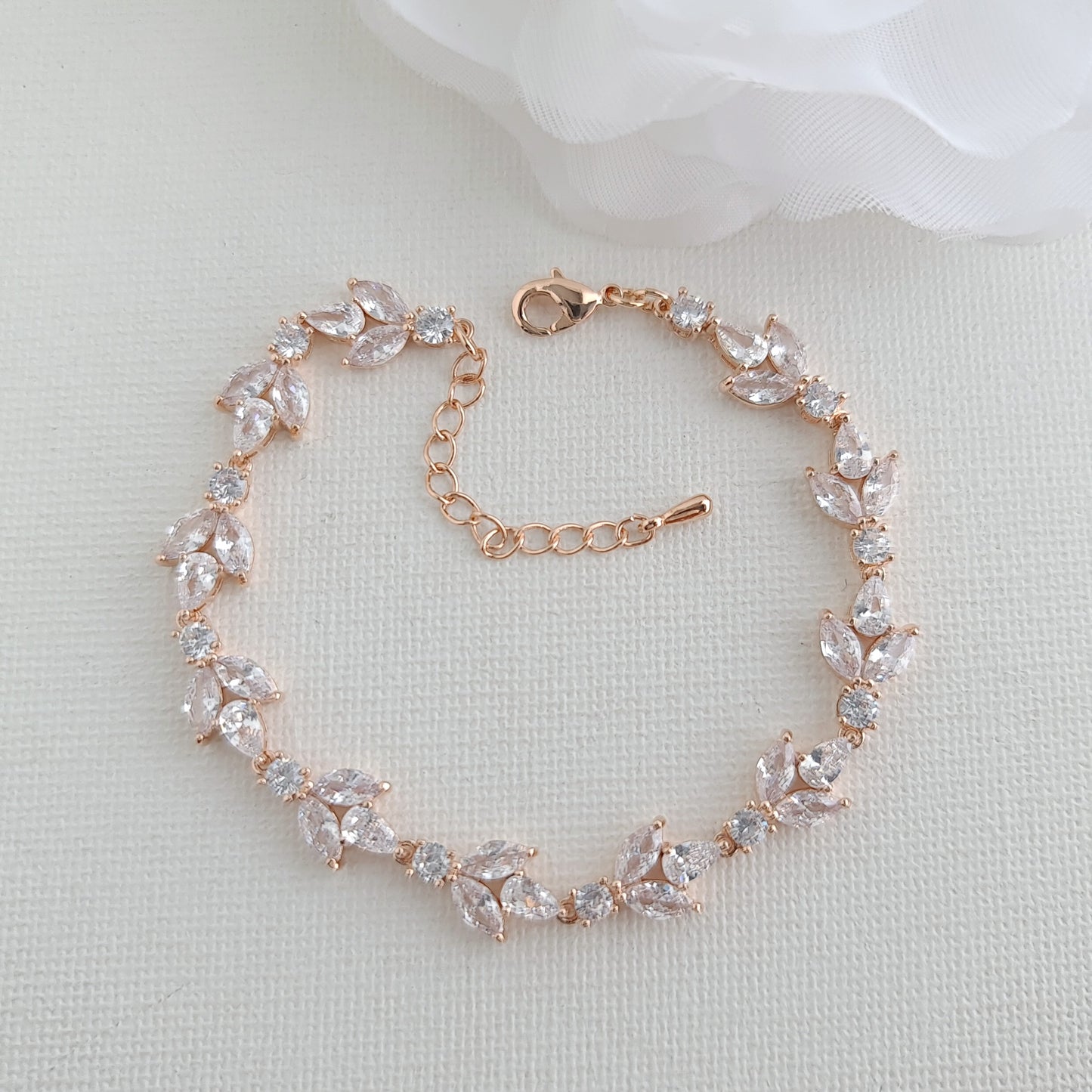 Wedding Jewellery Set in Rose Gold for Brides-Anne