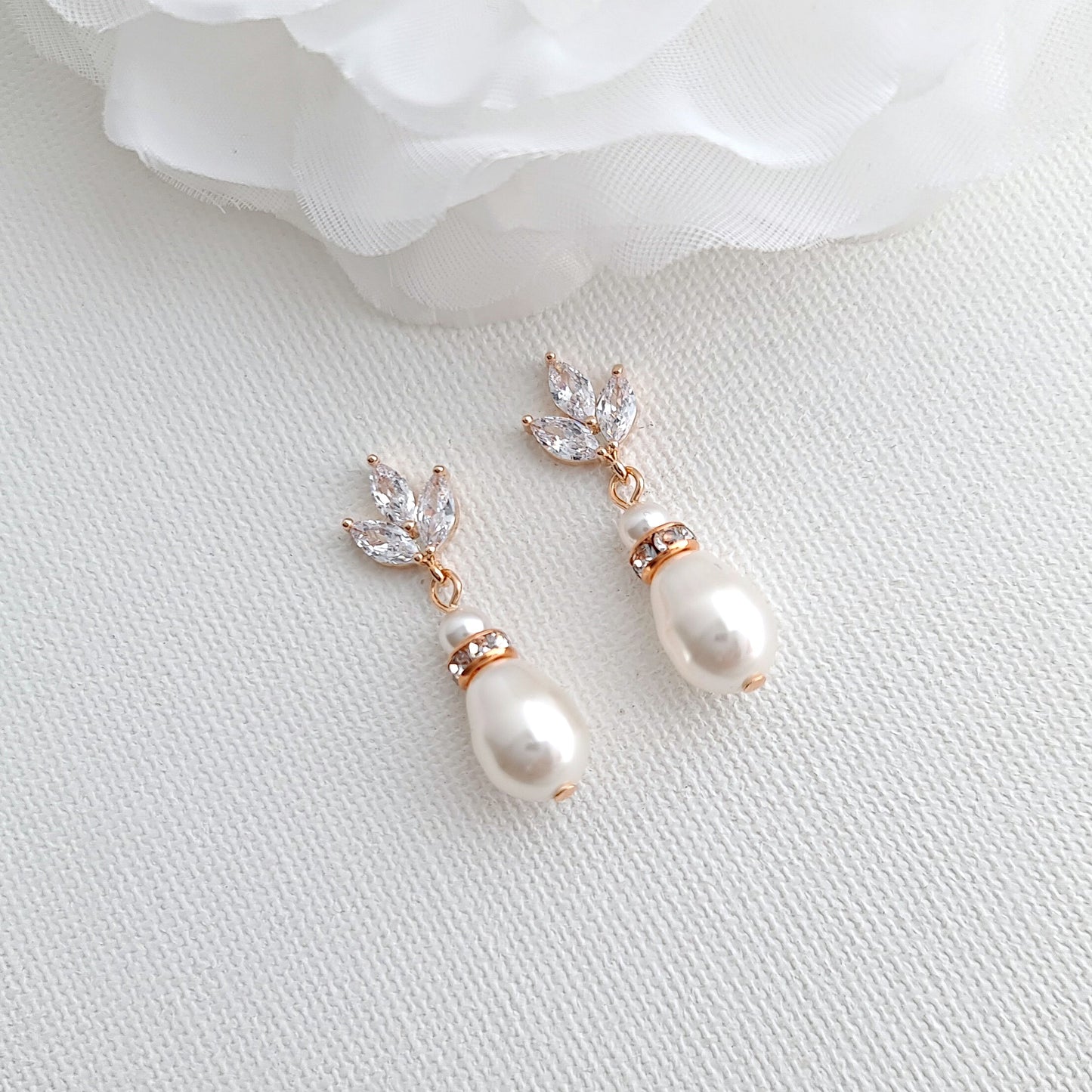 Pearl Necklace and Earrings Wedding Jewellery Set- Katie
