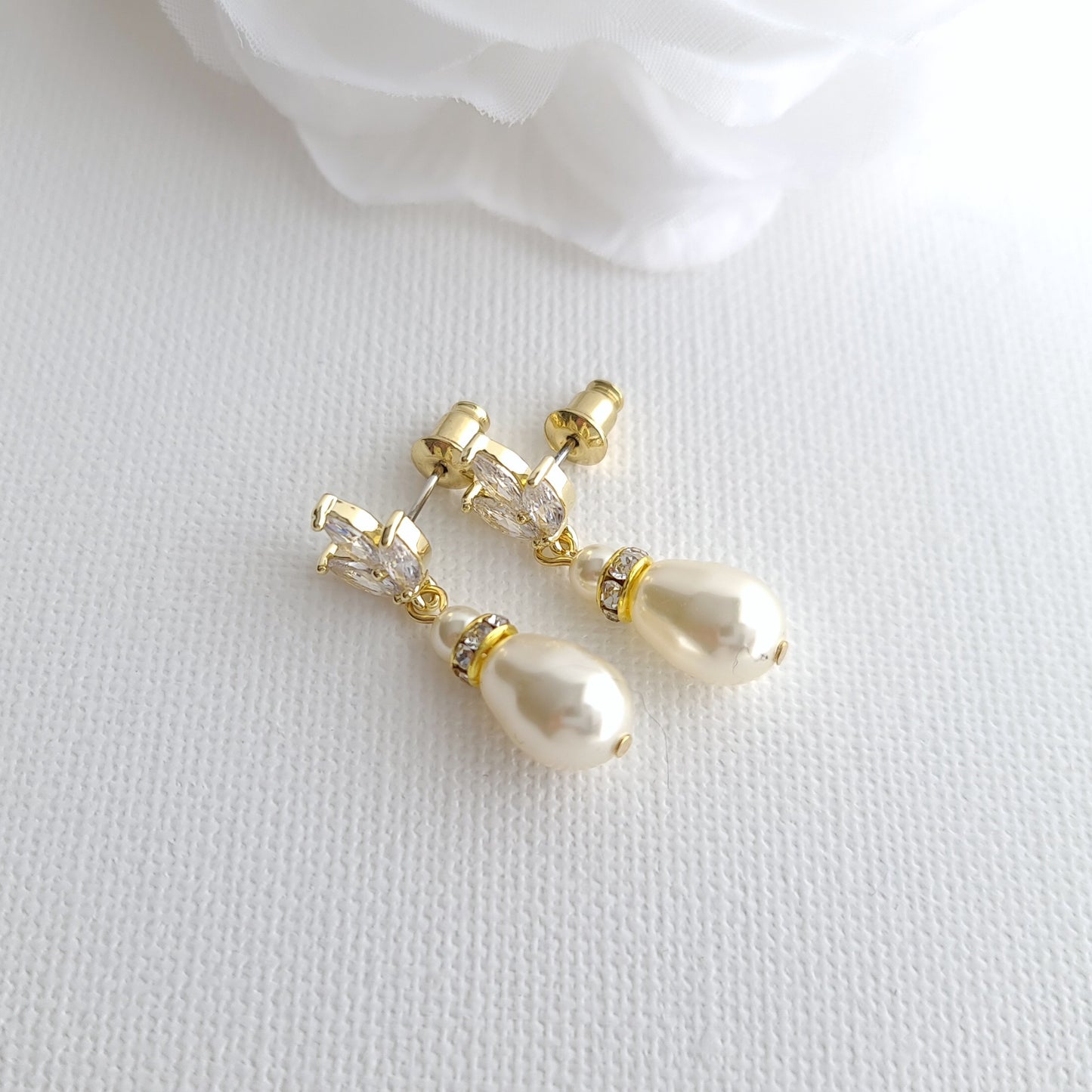 Pearl Necklace and Earrings Wedding Jewellery Set- Katie