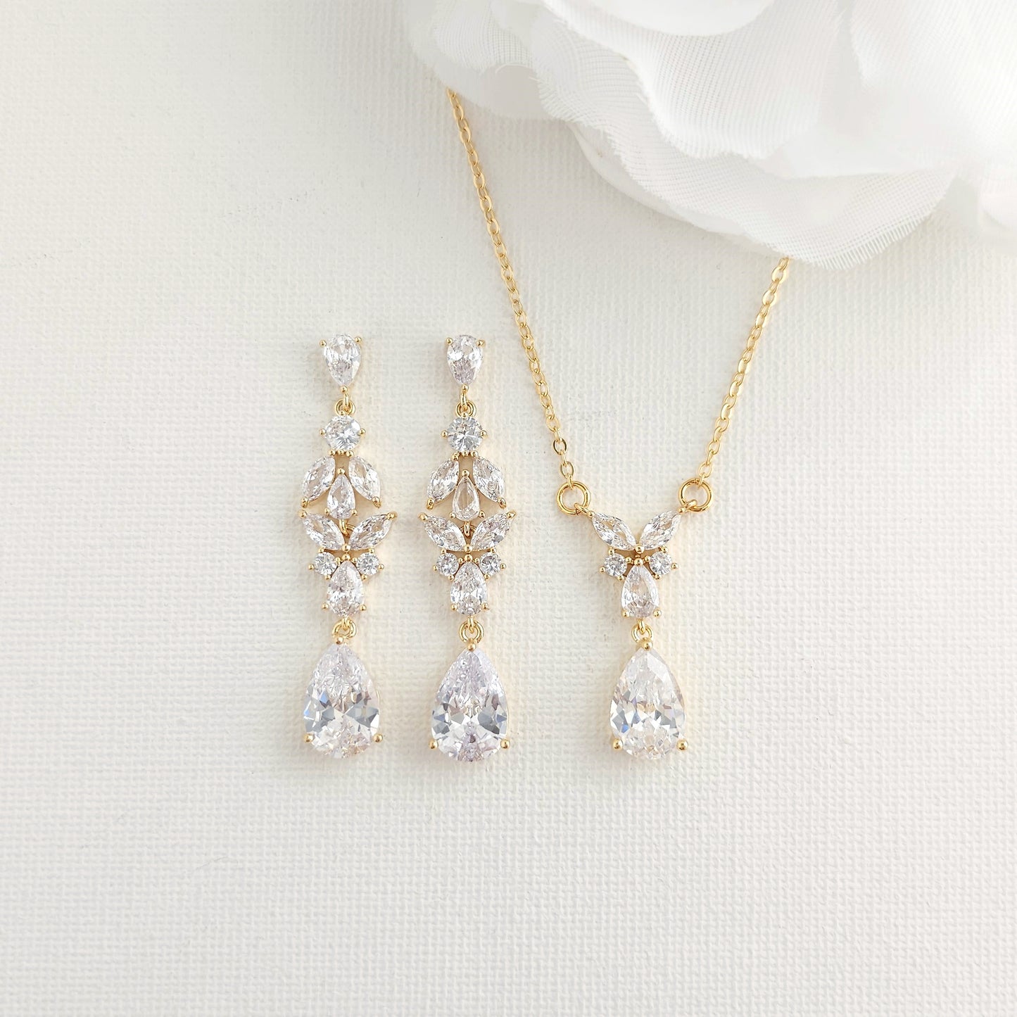 Marquise & Teardrop Jewellery Set For The Brides-Anne