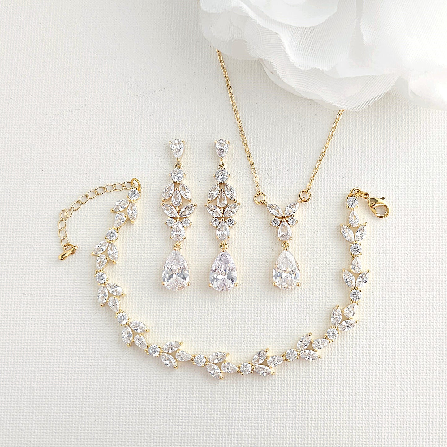 Marquise & Teardrop Jewellery Set For The Brides-Anne