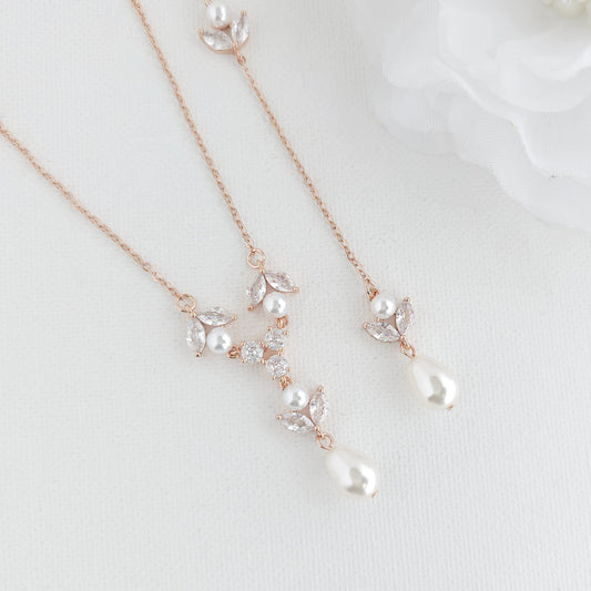 Simple Detachable Back Necklace for the Minimalistic Bride-Leila