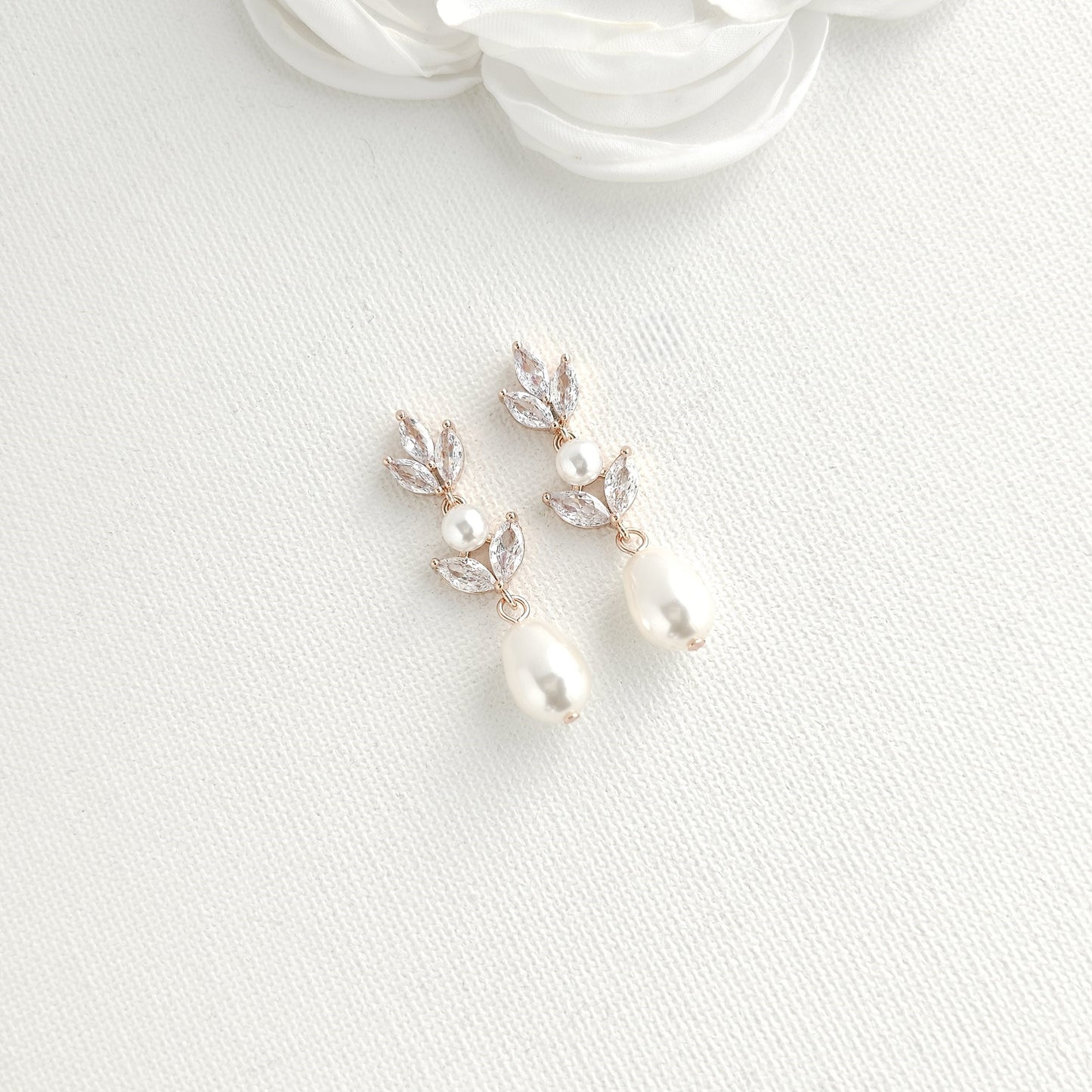 Wedding Pearl Earrings-Leila