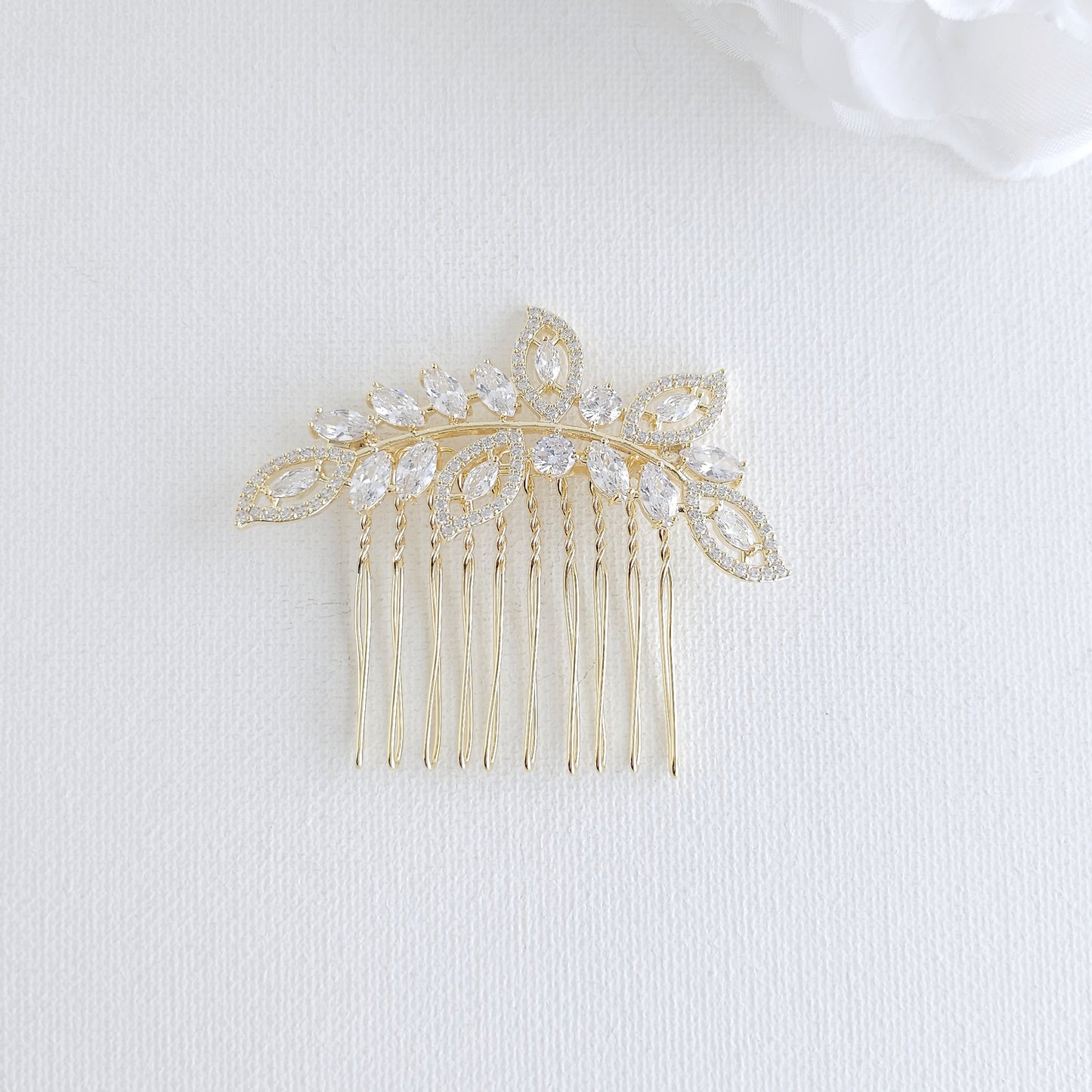 Gold Leaf Hair Comb: Modern Design for a Timeless Classic Bridal Look– Kerry