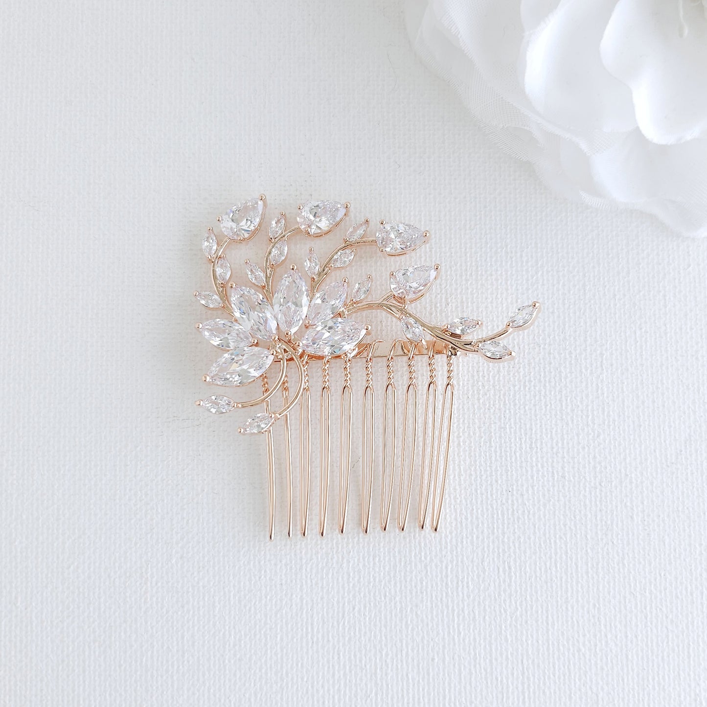 Petite Flower Bridal Hairpiece in Gold- Kika