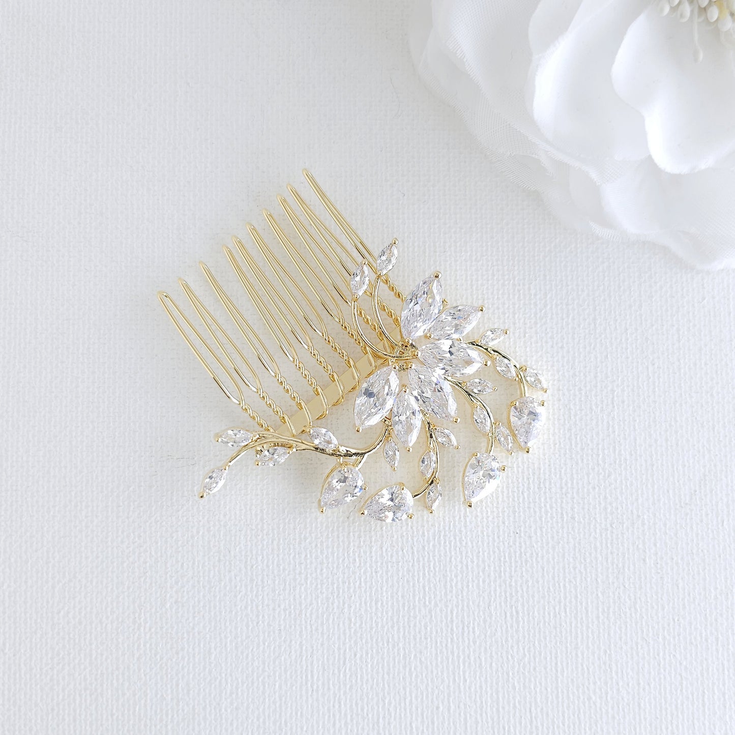 Petite Flower Hair Comb Wedding-Kika